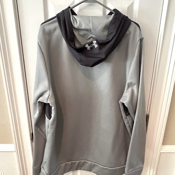 UNDER ARMOUR Mens XL Two Toned Dark and Light Grey Fleece Lined Hoodie - Picture 2 of 6